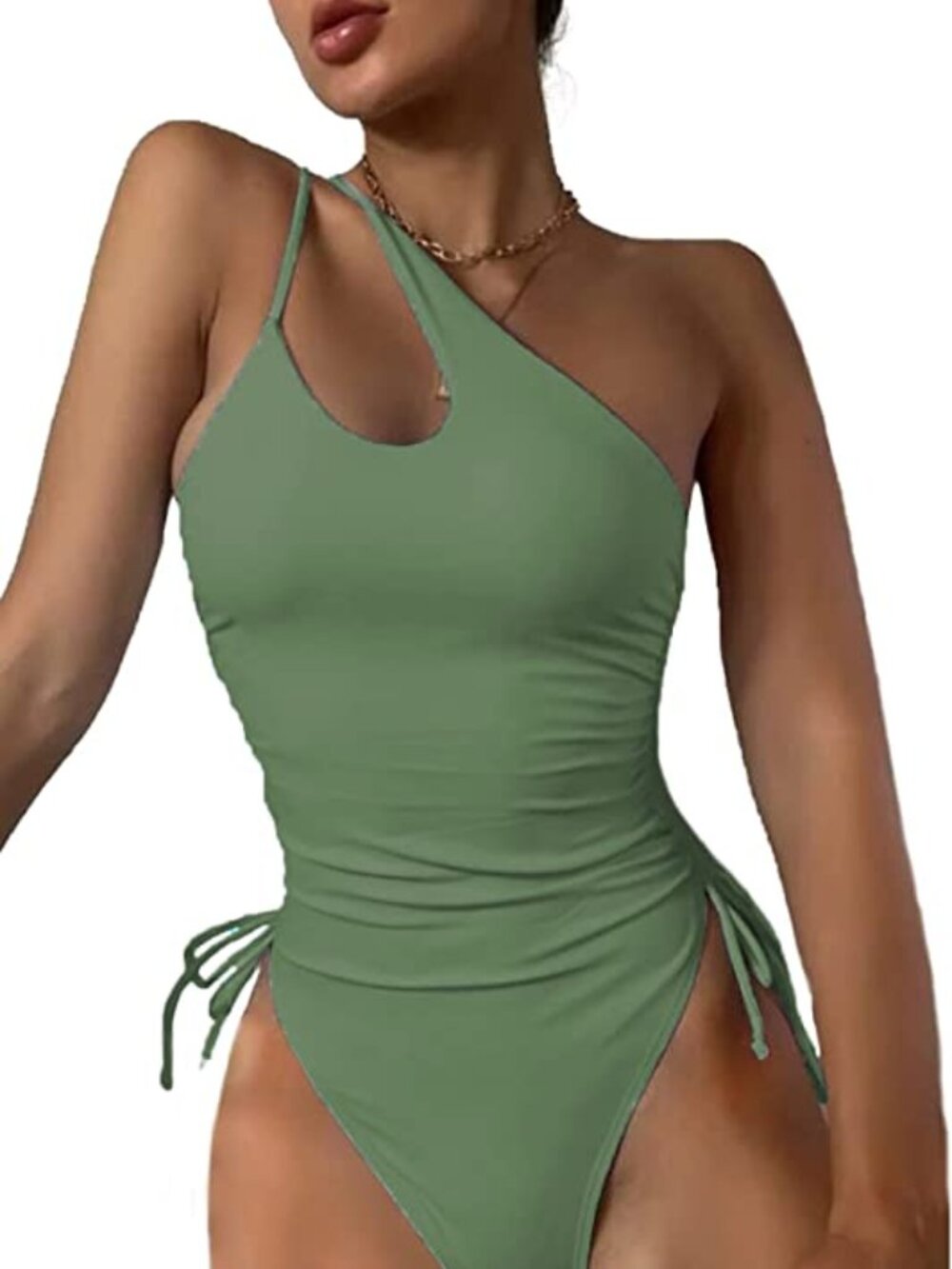 2 Swim Suits: Green 1 Piece and White 1 Piece